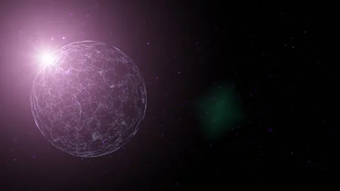 Futuristic network sphere globe with dots loop animation Stock Footage 344144098