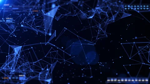 Futuristic Network System in Virtual Space 4K Motion Background Stock Footage 313857985