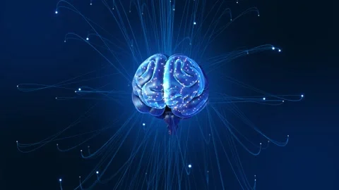 Futuristic Neural Brain Network with Generative AI and Intelligent Data Processi Video stock 342626265