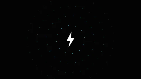 Futuristic Neural Data Rings with High-Intensity Lightning Bolt - 4K Tech Loop Stock Footage 330593033