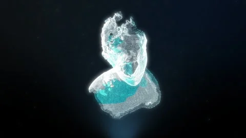 Futuristic neural network is developing the hologram of a human in a background Video stock 248854389