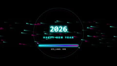Futuristic new year 2027 countdown loading bar animation with neon digital .. Stock Footage 344651544