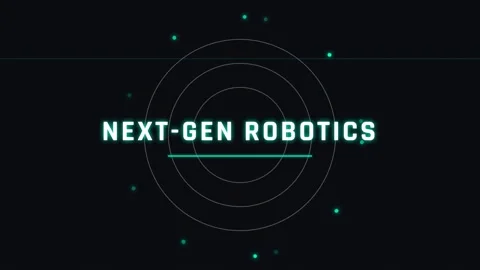 Futuristic Next Gen Robotics Technology Title Animation Background Stock Footage 336805287