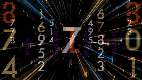 Futuristic Number Countdown Data Stream Motion Background Stock Footage 334783911