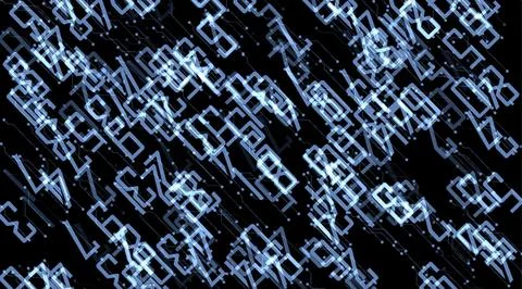 Futuristic numbers moving on screen Illustrazione stock