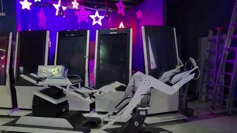 Futuristic objects for playing computer games thailand 스톡 동영상 251448617