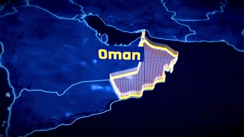 Futuristic Oman Map Animation – Digital Tech Style Stock Footage 282200314