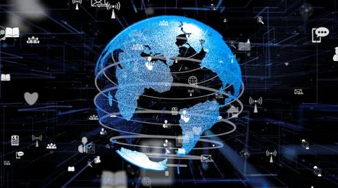 Futuristic online internet network and internet of things IOT concept イラスト素材