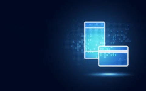 Futuristic online payment digital device and internet banking abstract tech.. Stock Illustration