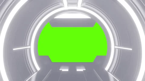 Futuristic opening gate in white moving sci fi technology tunnel. Stock Footage 273503123