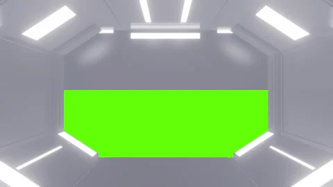 Futuristic opening gate in white moving sci fi technology tunnel. Stock Footage 273504186