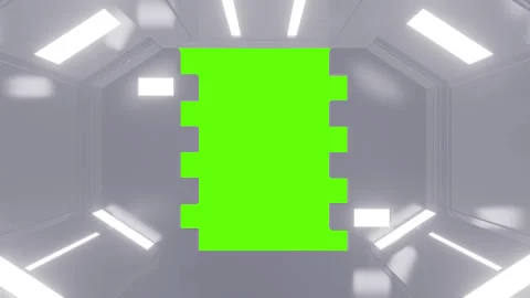 Futuristic opening gate in white moving sci fi technology tunnel. Stock Footage 273504296