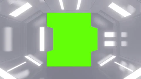 Futuristic opening gate in white moving sci fi technology tunnel. Stock Footage 273504537