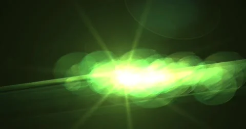Futuristic optical radiant lights ray moving on black background Stock Footage 331075118