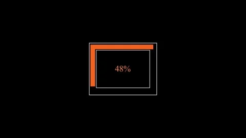 Futuristic orange color loading bar animation from 0% to 100% percent. Rect.. Vídeo Stock 329594961