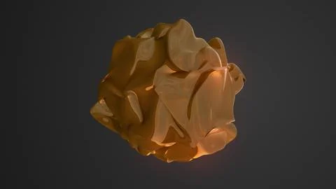 Futuristic orange rock or alien mineral with soft reflections Stock Illustration