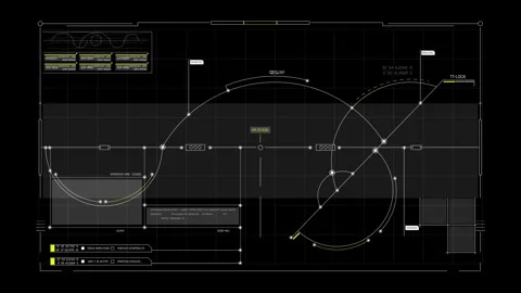 Futuristic Orbital Trajectory Dashboard With Intersecting Paths Waypoint Видео 341559911