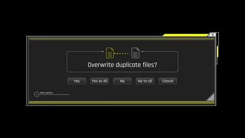 Futuristic Overwrite Duplicate Files System Message With File Replacement Stock Footage 340553569