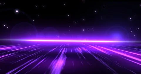 Futuristic particle falling space speed ramp starting engine. Space jump li.. Illustrazione stock