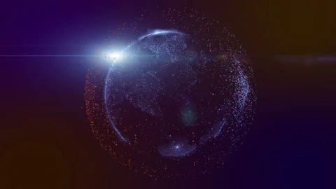 Futuristic particle world and light effect. Stock Footage 238763111