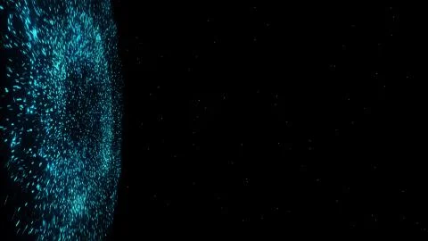 Futuristic Particles cosmic explosion shockwave blue energy space 3d renderin Illustrazione stock