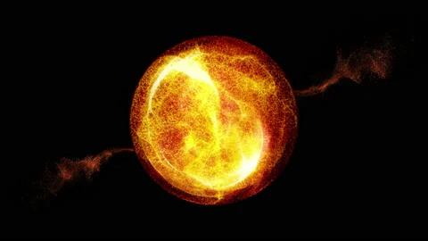 Futuristic Particles Flowing Ball with Alpha Stock Footage 135486134