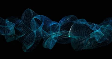 Futuristic Particles Wave Abstract Background - Creative Design Element. 库存影片 68024678