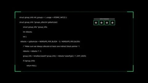 Futuristic Password Entry Interface With Source Code And Secure Access Panel Vídeos de archivo 344961012