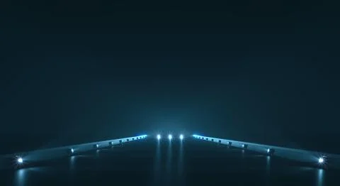 Futuristic pathway background with light illumination. 3d rendering Stock Illustration