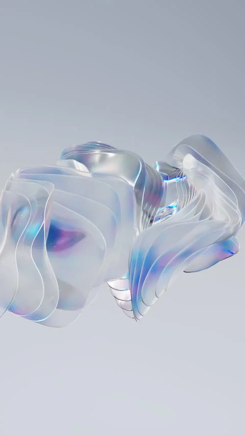 Futuristic Pearl Waves and Floating Organic Shape Video stock 340422831