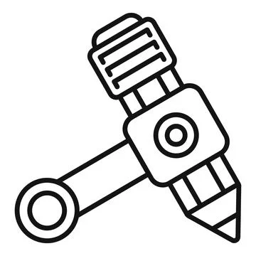 Futuristic pencil drawing machine creating lines with precision Stock Illustration