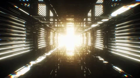 Futuristic Perspective An Abstract Journey Through Tunnel of Illumination,  Stock Footage 295382569