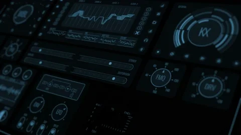 Futuristic perspective blue interface Stock Footage 140205614