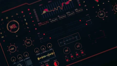 Futuristic perspective red interface Stock Footage 140204894