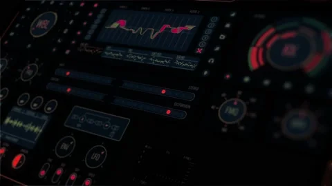 Futuristic perspective red interface Stock-Footage 140205758