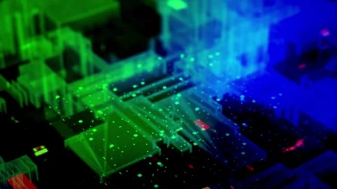 Futuristic Pink and Blue Plexus Wave Tunnel Loop Stock Footage 315875440