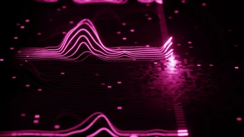 Futuristic Pink Circuit Pathways Seamless Loop Stock Footage 340861079