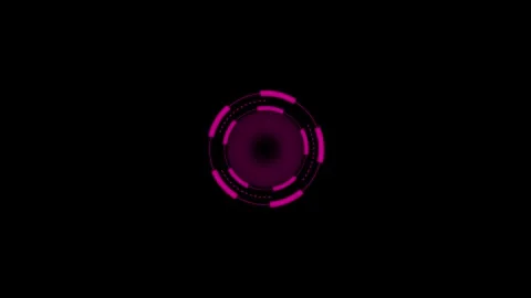 Futuristic pink digital technology hud interface spinning animation for use.. Stock Footage 332722616