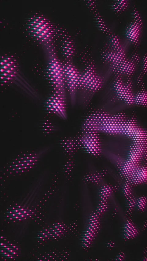 Futuristic pink dot grid with blur effects and light beams. Stock Footage 335102812