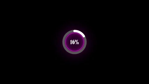Futuristic pink glowing motion graphic showing 20% digital system processing Stock Footage 339341364