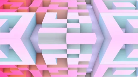 Futuristic pink maze with reflection. Mirror effect. Stock Footage 276159481