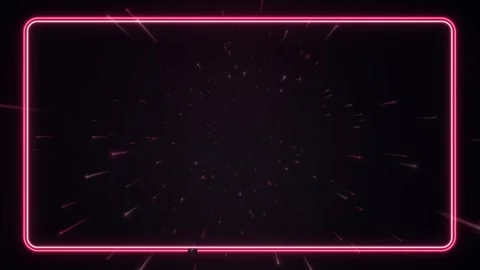 Futuristic Pink Neon Frame with Fast Motion Warp Speed Light Streaks Stock Footage 340758255
