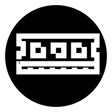Futuristic pixel art logo representing a digital system イラスト素材