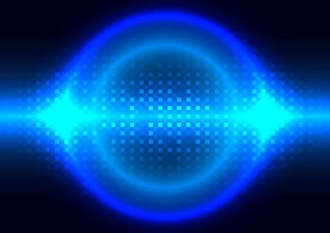 Futuristic pixel background. Technology circle and square pattern screen Illustrazione stock