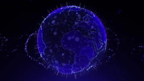 Futuristic Planet Earth Loop Stock Footage 132275986