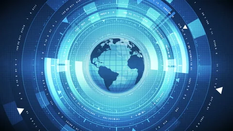Futuristic Planet Earth Rotating in Digital Cyberspace. Global Communication 스톡 동영상 115087501