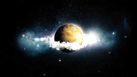 Futuristic planet in space. Stock Photos