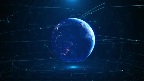 Futuristic Planet World map Global social network Earth Internet technology Stock Footage 312576594