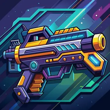 Futuristic Plasma Rifle Sci-Fi Vector Illustration Stock Illustration