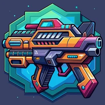 Futuristic Plasma Rifle Sci-Fi Vector Illustration Stock Illustration